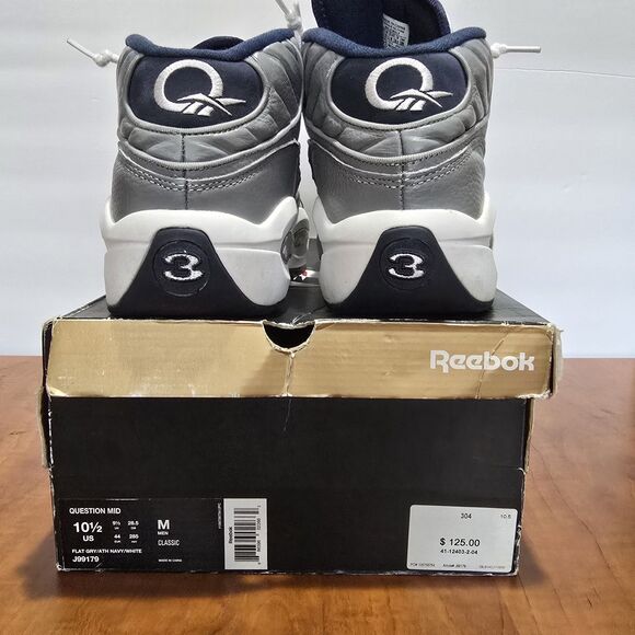 Reebok Question Mid 2013 Georgetown Colorway Lace Up Sneakers US 10.5 Used W/box main image 7